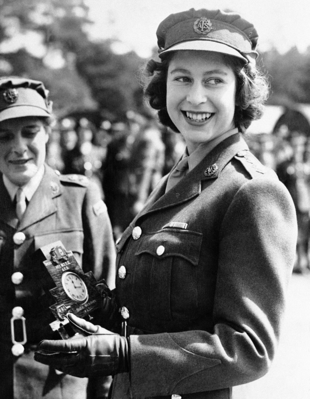 Princess Elizabeth in ATS military uniform, 1945